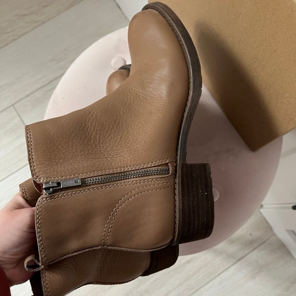 Lucky Brand Darbie Brown Leather Ankle Booties Size 9.5 - Picture 5 of 6